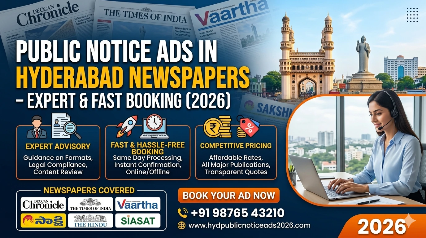 Public Notice Ads Hyderabad Newspapers